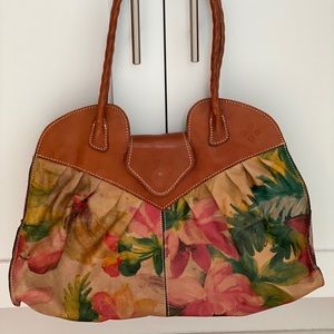 Patricia Nash Leather Lione Satchel Floral Purse